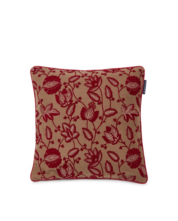 Lexington Flower Embroidered Wool Mix Pillow cover