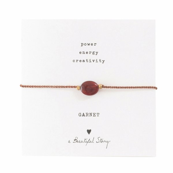 A Beautiful Story Gemstone card bracelet Garnet