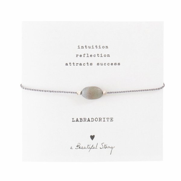 A Beautiful Story Gemstone card bracelet Labradorite