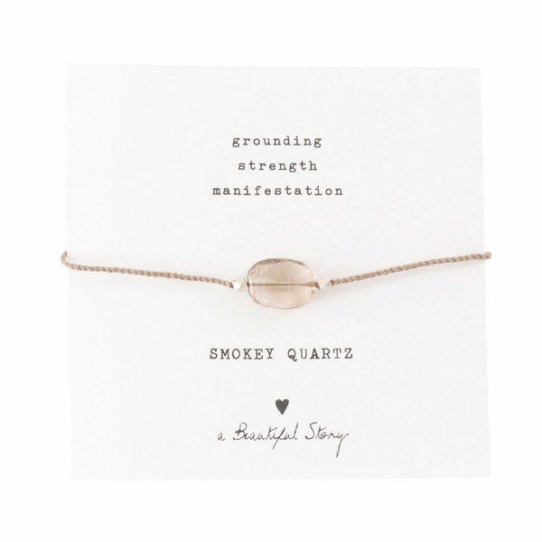 A Beautiful Story Gemstone card bracelet Smokey Quartz